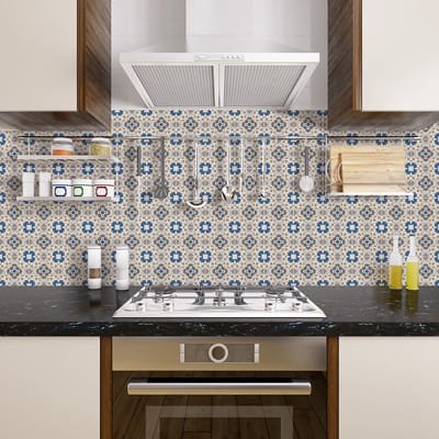 Zelfklevende tegelmuurstickers voor keuken en badkamer - 30 Marcelina Azulejo tegelstickers - 30 stickers 20x20cm