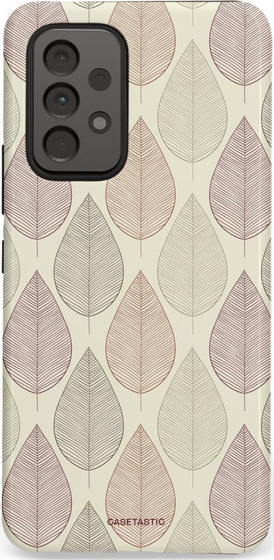 Casetastic hoesje geschikt voor Samsung Galaxy A53 (2022) 5G - Dubbellaagse bescherming - Botanisch retro bladeren dans - Fashion Case - Crème