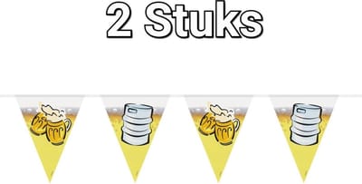 2 stuks Vlaggenlijn Bierfeest , 12 meter, Apres ski, Oktoberfest, verjaardag, Themafeest, Verjaardag