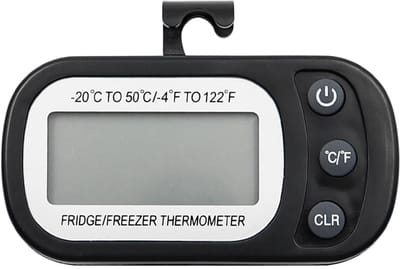Dailygoody - Koelkastthermometer - Digitale Vriezerthermometer - Waterdicht - Wit - Max/min-functie - Perfect voor Thuis, Bars, Cafés