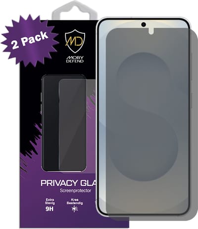 2-Pack MobyDefend Screenprotectors - Geschikt voor Samsung Galaxy S25 - HD Privacy Glass Screensavers