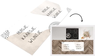 Keukenloper - Loper keuken - Drinken - Huis - Spreuken - 120x50 cm - Keukenloper vinyl