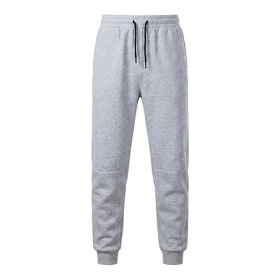 Lichtgrijze jogging broek heren sportieve trainings broek met elastische tailleband trekkoord tapered fit sweatpants casual vrijetijds broek met boorden