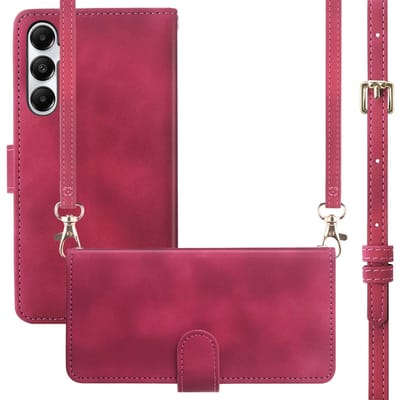 imoshion Hoesje - Geschikt voor Samsung Galaxy A26 - Bookcase met koord - Rood