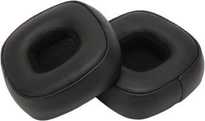 Vervangings oorkussens voor Bluetooth hoofdtelefoon, Eiwit leer memory foam, Geluidsisolerend en comfortabel, Duurzaam - Zwart