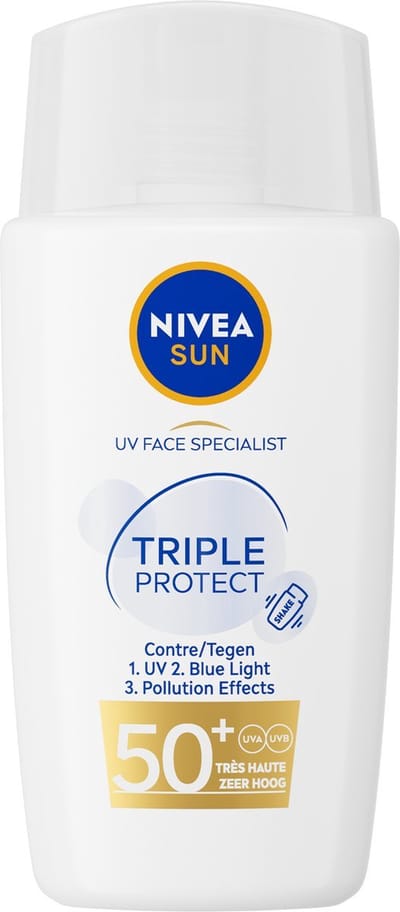 NIVEA SUN Zonnebrand Gezicht, triple protect, SPF 50+, 40 ml