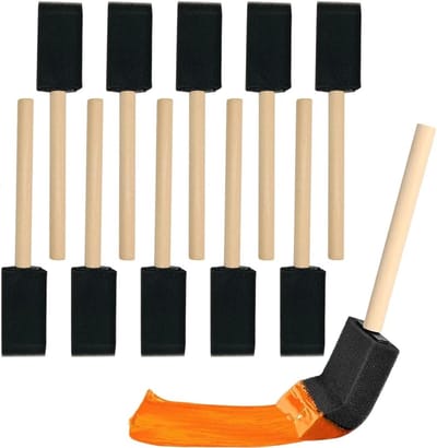 Set van 10 stuks 2.5 cm schuimkwasten voor schilderen, knutselen, vernissen en schoonmaken