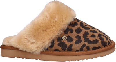 Warmbat Collie Print Panther Dames Sloffen - Chestnut