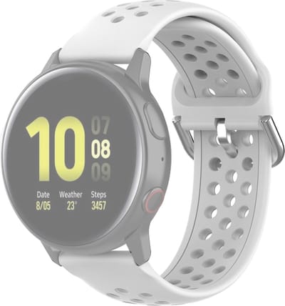 Siliconen bandje - geschikt voor Garmin Venu (2 Plus) / Venu SQ (2) / Vivomove (Style - Sport) / Vivoactive 3 / 5 / 6 / Forerunner 55 / 165 / 245 / 645 / 570 - 42mm - wit