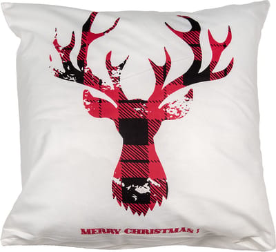 Clayre & Eef Kussenhoes 45x45 cm Wit Rood Polyester Rendier