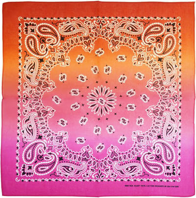 Fako Fashion - Paisley Bandana - Tri Tone - Tricolore - 3-Kleurig - Rood-Oranje-Fuchsia