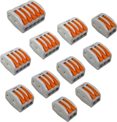 45 Stuks Koppelblokken voor Elektrische Bedrading, Klemmen met Hendel en Kwikloze Verbinding