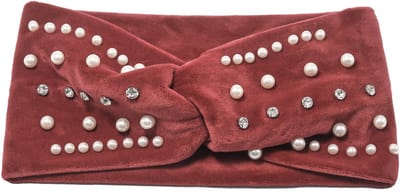 Emilie collection – Haarband – Rood – Fluweel – Parels & Strass – Luxe Afwerking