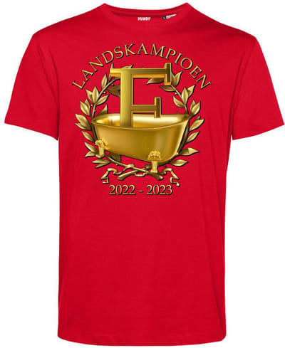 T-shirt Badkuip Landskampioen 2022-2023 | Rotterdam Supporter | Shirt Kampioen | Kampioensshirt | Rood | maat XS