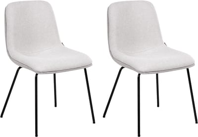 LORIDA - Eetkamerstoel set van 2 - Lichtgrijs - Polyester