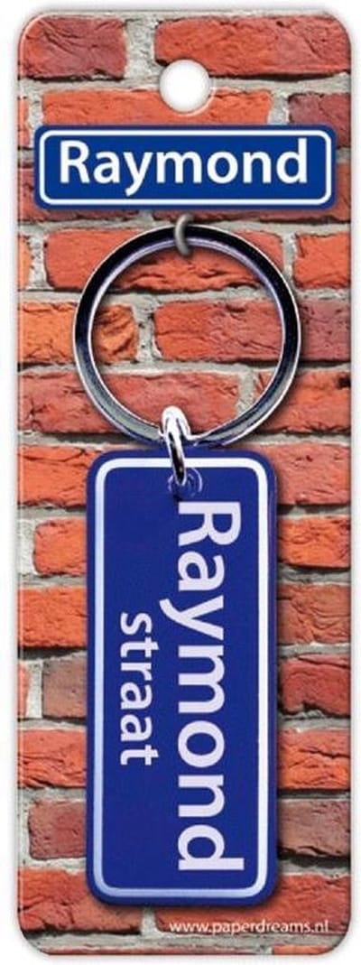 Paper Dreams Sleutelhanger Straatnaam Raymond 9 Cm Staal Blauw