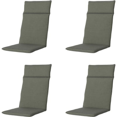 Madison - Tuinstoelkussen Hoge Rug Manchester green - Ca. 120x50 cm - Set van 4