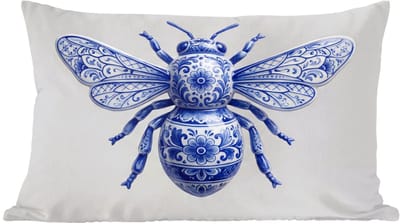 Sierkussens - Kussentjes Woonkamer - 60x40 cm - Bij - Modern - Delfts - Blauw
