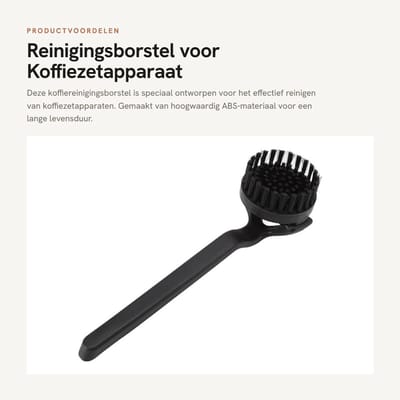Dailygoods- Reinigingsborstel voor Koffiemachine - Koffiemachineborstel - ABS - Afneembaar - Geschikt voor 51/54 mm - Duurzaam en Milieuvriendelijk