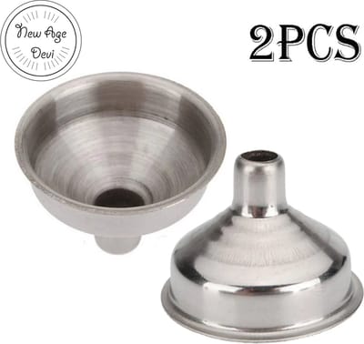 2 x Mini Trechter - Klein - RVS - Zilverkleurig - Vloeistof - Overschenken - 2 stuks - Ø3,5 cm