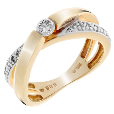 Orphelia RD-33091/54 - Ring - geelgoudkleurige 18 Karaat - Diamant 0.28 ct