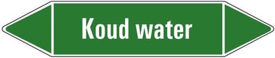 Koud water leidingmarkering op vel 179 x 37 mm - 5 per vel
