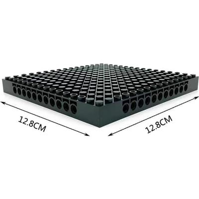 1 Pièce Plaque de Base Brique de Construction Plaque de Base Noir Brique d'Assemblage DIY Combinaison MOC 16x16 Trous Connecteur Module Accessoires Compatibles
