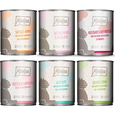 6x800g Mixpack MjAMjAM 6 soorten nat kattenvoer
