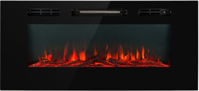 Klarstein elektrische haard, elektrische kachels voor woonkamers en binnenruimtes, elektrische haard met LED-vlammen, haard met afstandsbediening, ventilatorkachel met timer, instelbare thermostaat, 1800 W kachel - Inbouwhaard Wandhaard - Verwarming
