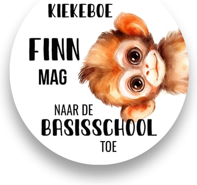 Traktatiestickers Afscheid Kleuterschool - Kiekeboe - begin Basisschool -Sluitsticker - Kinder Traktatie - Traktatiestickers Pimp Studio