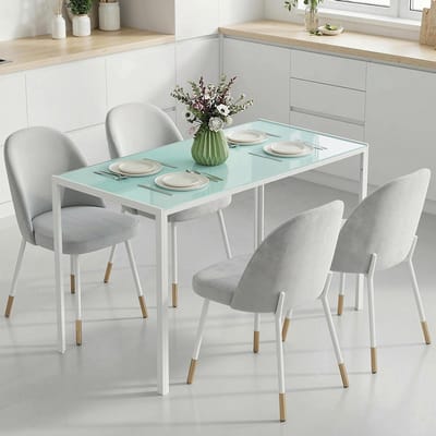 Pugsdrly - Eettafel - Grote tafel - Modern ontwerp - 120x60x75 cm - Wit - Zonder stoelen
