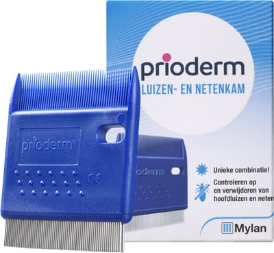 PRIODERM Luizen- en Netenkam voor het verwijderen van hoofdluizen en neten - Onmisbaar bij de behandeling van haar en hoofdhuid