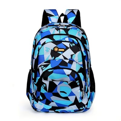 Stevige rugzak | Donker Blauw | 25 liter | meisjes jongens rugzak | schooltas - studentenrugzak | geblokt vakjes patroon | geschikt voor laptop voor jongens en meisjes of heren en dames