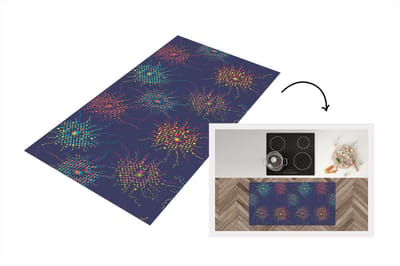 Keukenloper - Loper keuken - Vuurwerk - Digitaal - Patronen - 120x60 cm - Keukenloper vinyl