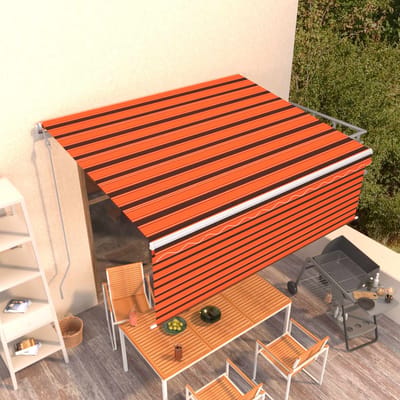vidaXL - Luifel - automatisch - uittrekbaar - rolgordijn - 4,5x3 - m - oranje - bruin