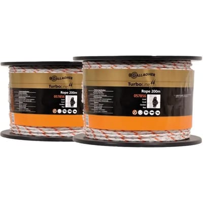 Gallagher Duopack TurboLine Cord Wit (2x200m) - Voor flexibele draadafrastering in schrikdraadsystemen