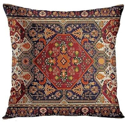 Housse de coussin carrée florale persane vintage Housse de coussin décorative Décoration de la maison 50x50cm