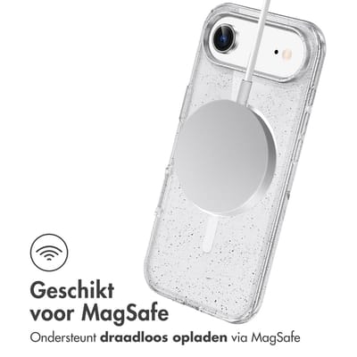 imoshion Hoesje - Geschikt voor Apple iPhone 17 Air - Sparkle Backcover geschikt voor MagSafe - Transparant