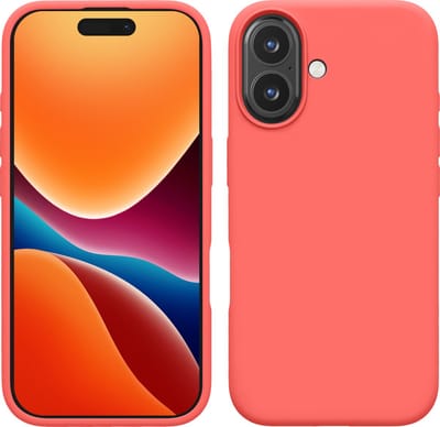 kwmobile telefoonhoesje geschikt voor Apple iPhone 16 - Hoesje met siliconen coating - Smartphone case in neon koraal
