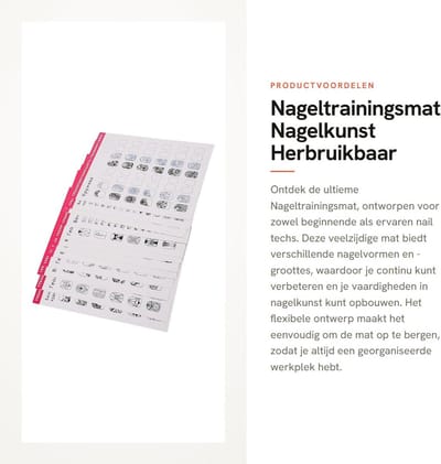 Dailygoods- Nageltrainingsmat Wasbaar - Herbruikbaar - Leerhulpmiddel - Diverse Nagelvormen - Flexibel Ontwerp - Duurzaam Papiermateriaal - Nail Art Mat