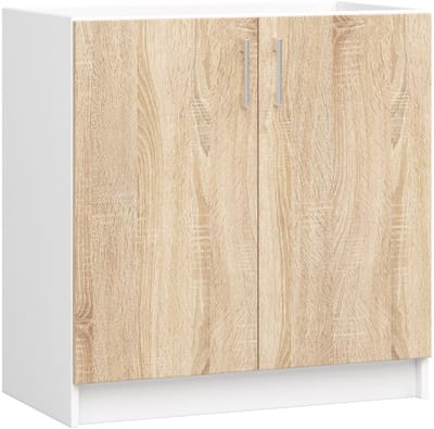 Onderkast voor Spoelbak LIMA S80 / Keukenkast modulaire / AKORD Furniture Factory / Wit - Sonoma Eik / 80 x 82 x 44,5 cm