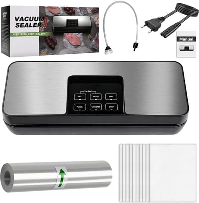 Nikou Vacuum Sealer 80 kPa - Voedsel Vacumeerapparaat met Cutter en Accessoires