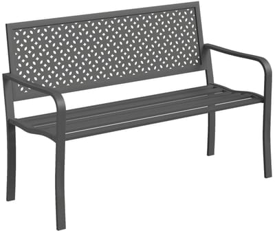 Tuinbank 2 Zits 121x41x85cm Metaal Weerbestendig Geometrisch Roestvrij Buitenbank