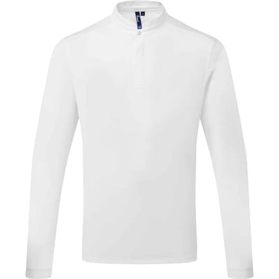Premier Heren Essential Coolchecker koksshirt met lange mouwen (Wit)