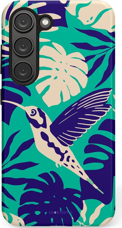 Casetastic Hoesje Geschikt voor Samsung S23 - Stijlvolle Beschermende Duo-layer Case - Paradijs Kolibrie