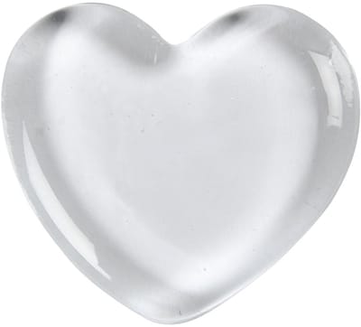 Hart, afm 6,5x6,5 cm, dikte 10 mm, transparant, 1 stuk