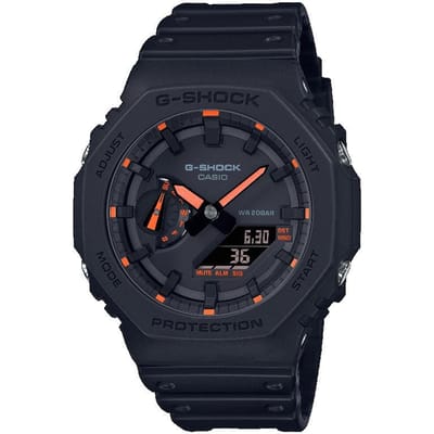 Casio Heren Resin 200M Waterbestendig Digitaal Schokbestendig Kwarts Horloge GA-2100-1A4 zwart