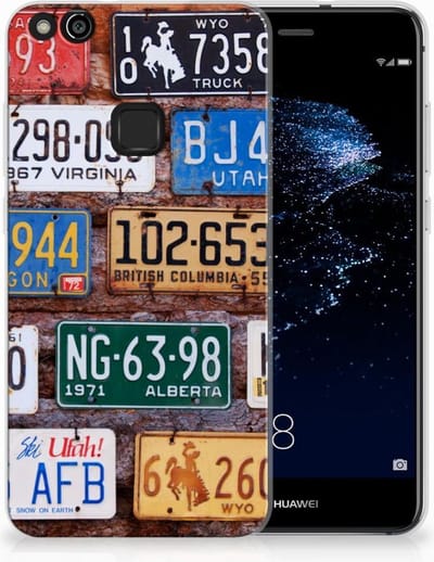 Huawei P10 Lite Siliconen Hoesje met foto Kentekenplaten