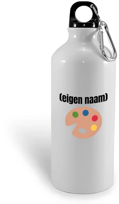 Hacebo® - kleurenpallet met eigen naam waterfles - Kunst - kunstenaars/kunstenaressen - iemand die houdt van kunst of kunst maken - verjaardag - cadeau - kado - water fles - 400ML