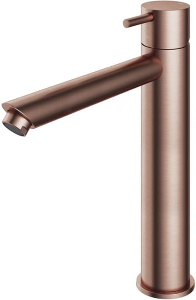 Hotbath Cobber - Wastafelmengkraan - zonder Waste - Laag - Geborsteld Koper PVD - Opbouw - Messing - V03